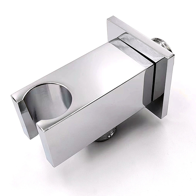 Duschhållare och fäste i mässing, modernt minimalistiskt dolt fyrkantigt handhållet duschfäste