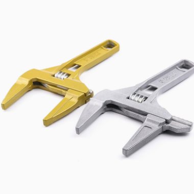 Kraftig skiftnyckel i aluminiumlegering med stor käke och kort handtag