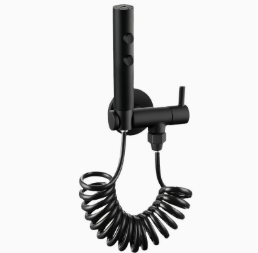Mattsvart rostfritt stål bidésprutsats, Dual Mode Single Control 1 Inlopp 1 Utloppsvinkelventil