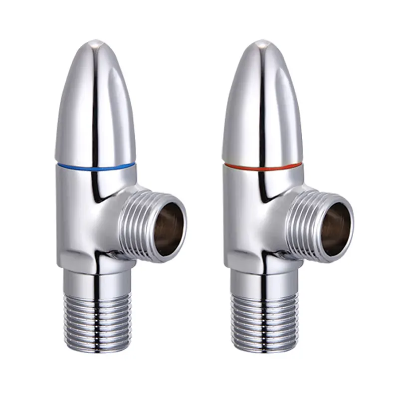 Röd Blå Mässing Vinkelventil