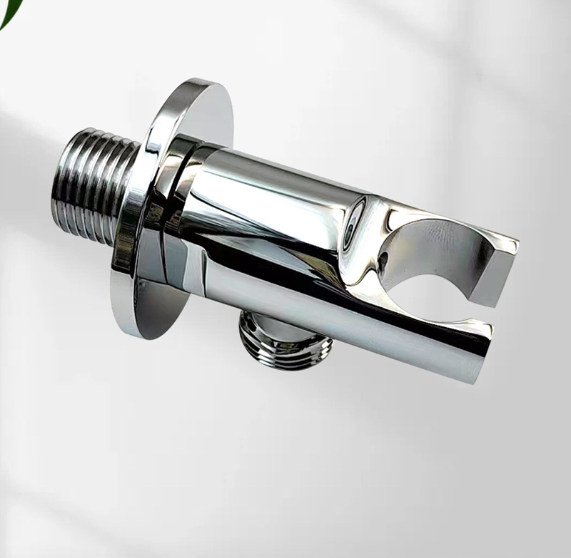 Handhållen duschhållare i massiv mässing, väggmonterad dold duschhållare, tillbehör till badrumsdusch