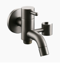 Enkla kallkran i massiv mässing, kran för flera användningsområden för tvättmaskin och moppdisk med sprutpistolvinkelventil