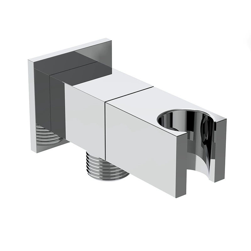 Förtjockad fyrkantig vinkelventil i massiv mässing med duschhållare, 1/2