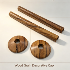 Wood Grain Plast Pipe Decor Cover Set, Radiator Pipe Hole Concealer Ring, Split Tube Krage & Pipe Sleeve för värmerörsdekoration